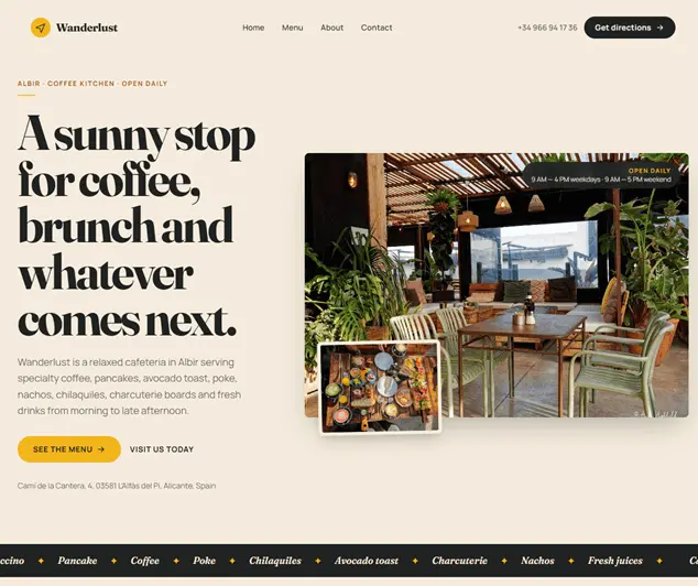 Corner Cafe website rebuilt by Zapsite