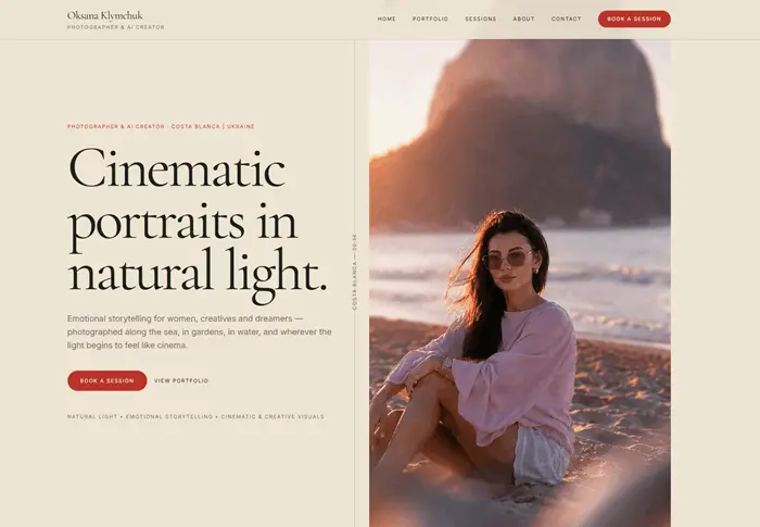 Photographer website rebuilt by Zapsite